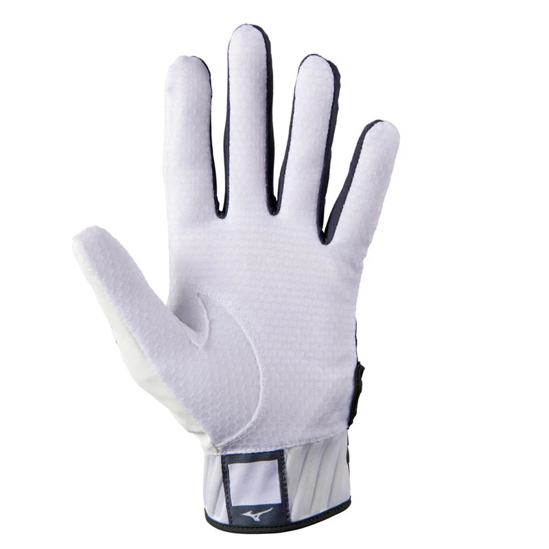 Mizuno MVP Batting Gloves - White/Grey 4 Mizuno MVP Batting Gloves - White/Grey