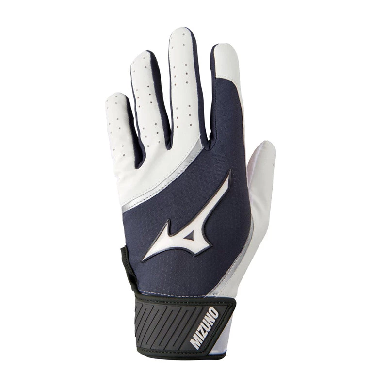 Mizuno MVP Batting Gloves - White/Grey 3 Mizuno MVP Batting Gloves - White/Grey